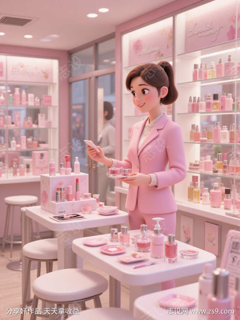 美甲店的女服务员