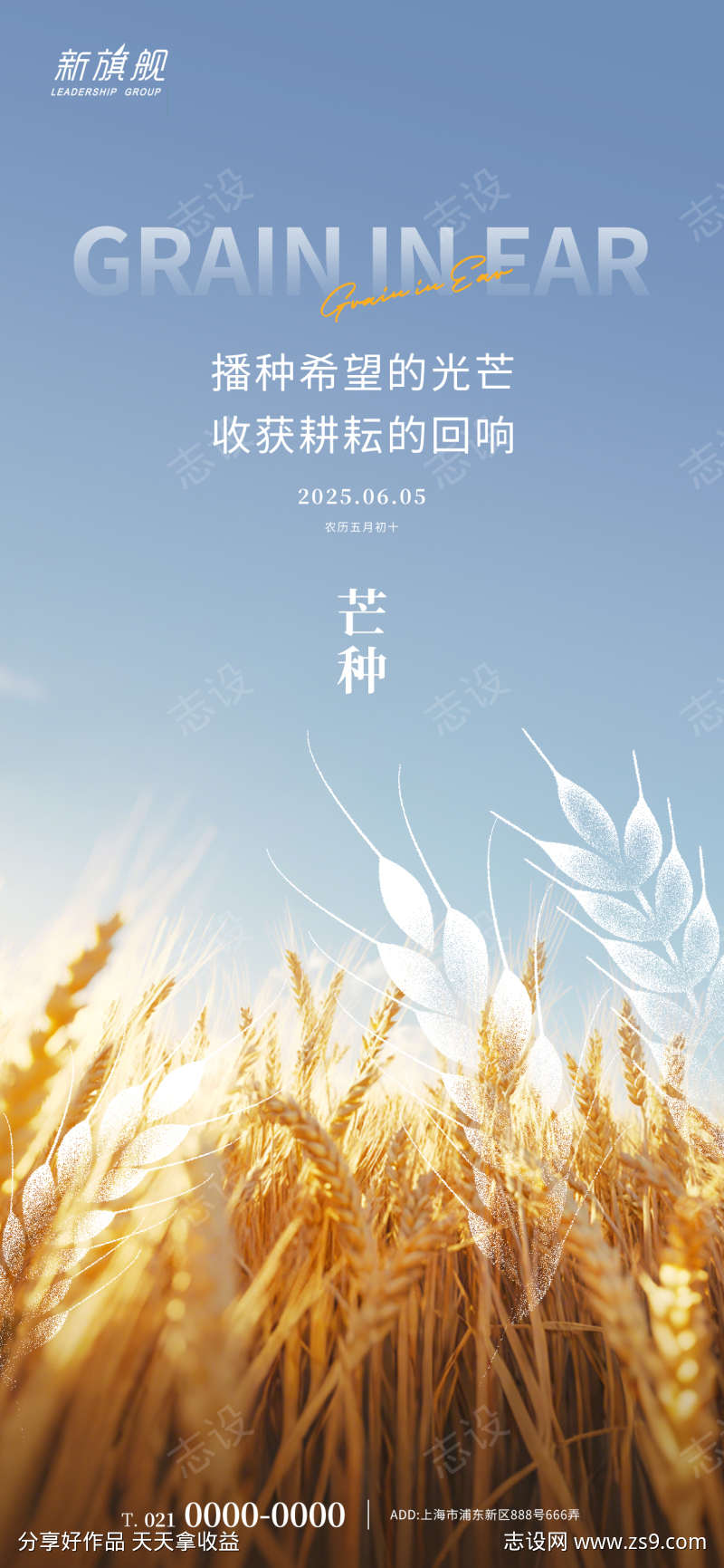 创意芒种节气借势海报