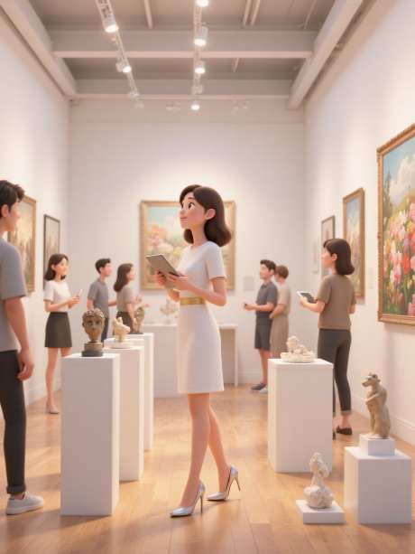 正在逛博物馆的女性_AI图片下载_euler采样_960X1280像素-展厅,古物,博物馆-作品编号:2025051511578342-志设-zs9.com