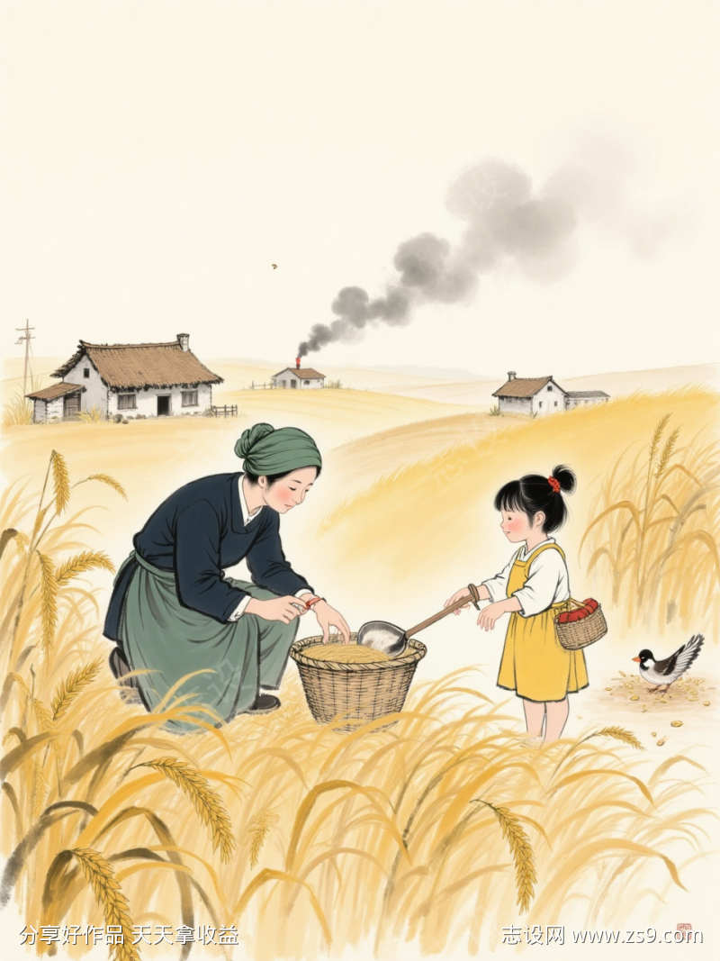 节日节气水墨国画国风插画