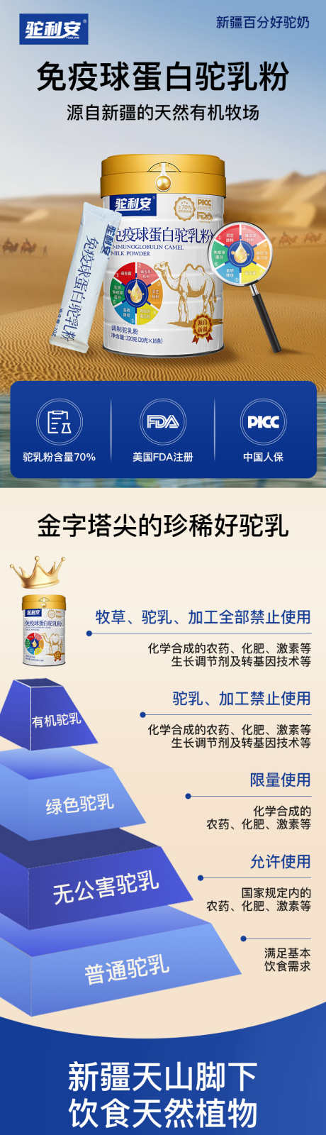 新疆免疫球蛋白驼乳粉骆驼奶粉详情页设计