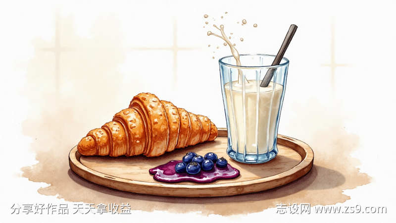 水彩风早餐