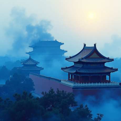 紫禁城古城墙_AI图片下载_euler采样_1024X1024像素-城墙,古城,烟雾-作品编号:2025051615342339-志设-zs9.com