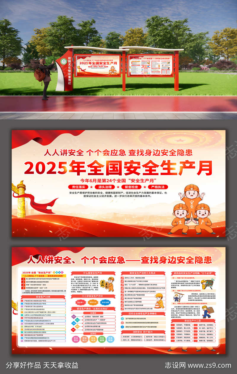 2025年全国安全生产月宣传栏展板