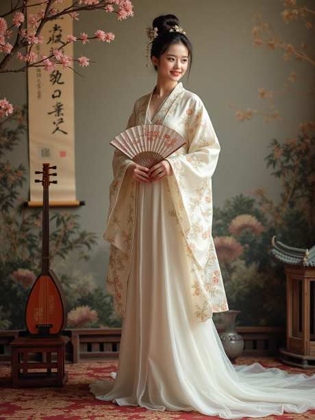 古风女子摄影_AI图片下载_euler采样_960X1280像素-古装,女子,折扇-作品编号:2025051714578647-志设-zs9.com
