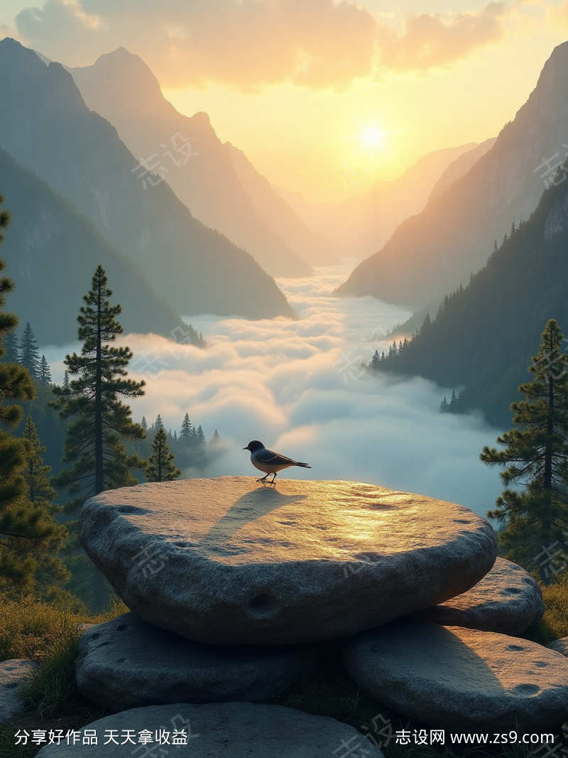 山顶上的石头展台