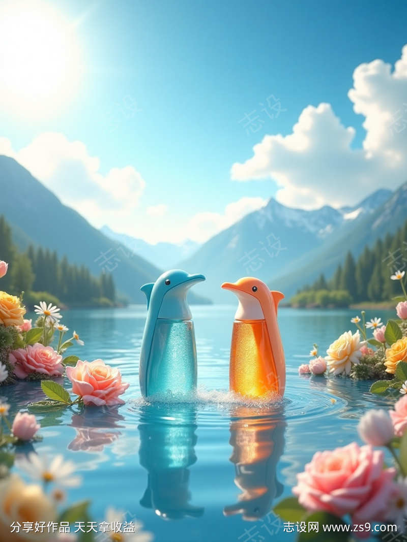 可爱洗发水瓶摄影