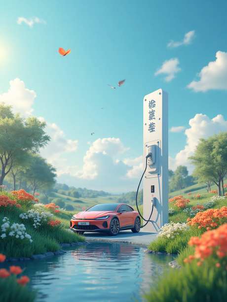 正在充电的新能源汽车_AI图片下载_euler采样_960X1280像素-花朵,电商摄影,天空-作品编号:2025051717129712-志设-zs9.com