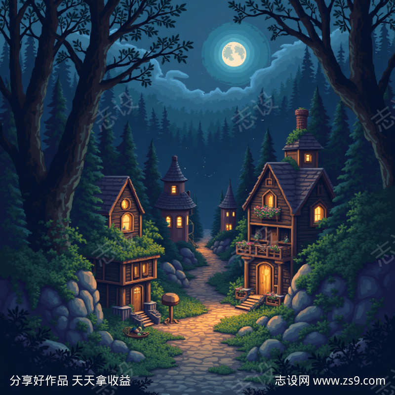 像素风的小镇