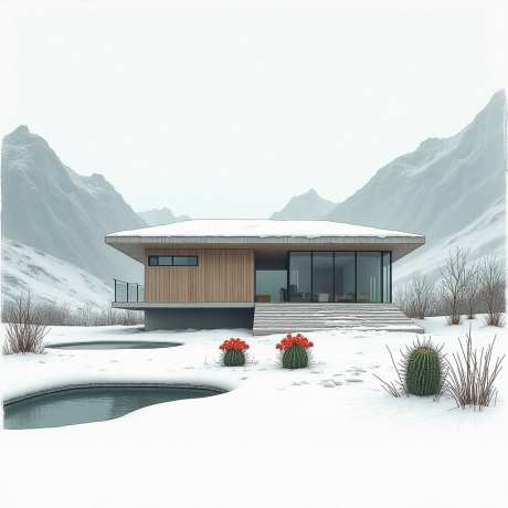 雪地屋子拍摄_AI图片下载_euler采样_1024X1024像素-远山,雪天,雪地-作品编号:2025051813561546-志设-zs9.com