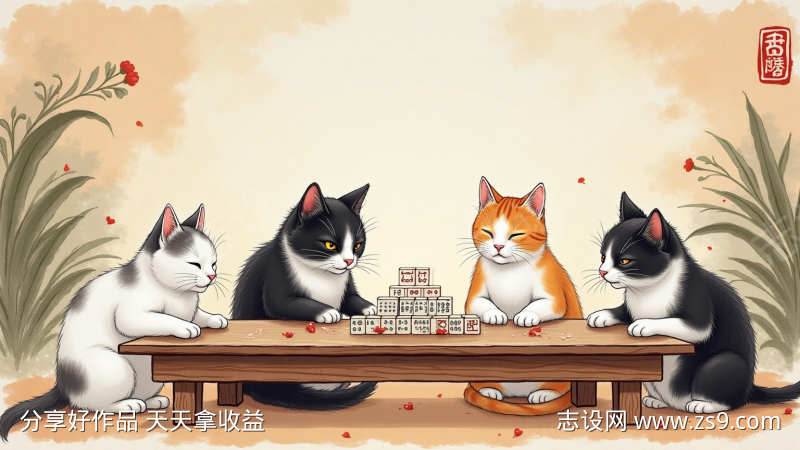 在搓麻将的猫咪