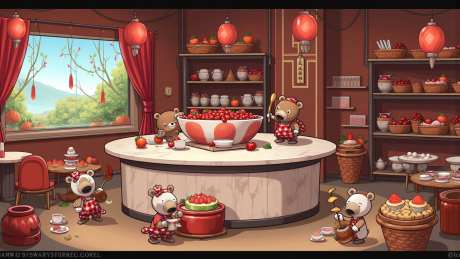 草莓小熊屋_AI图片下载_euler采样_1536X864像素-甜品,小熊,小屋-作品编号:2025051816152928-志设-zs9.com