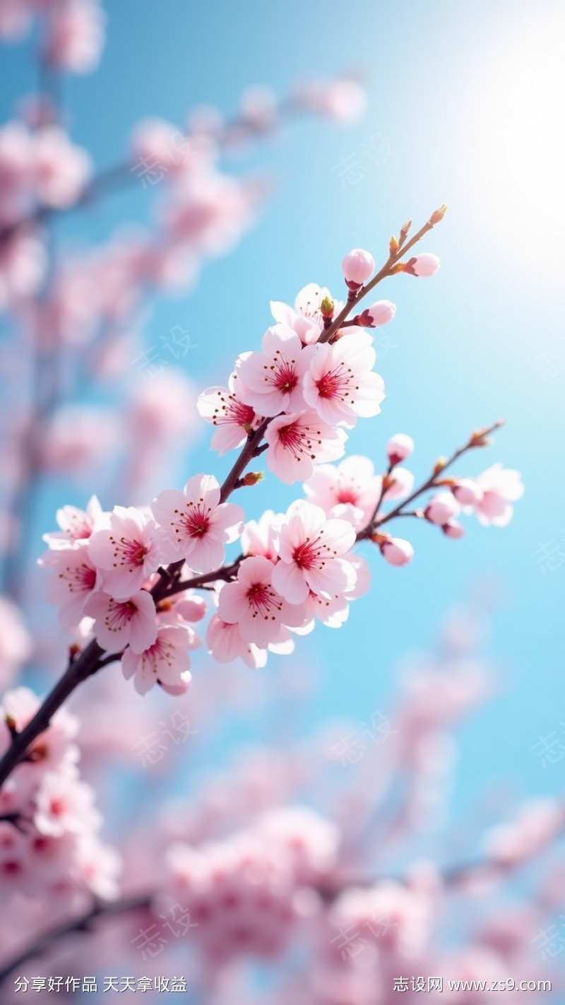 阳光下的樱花