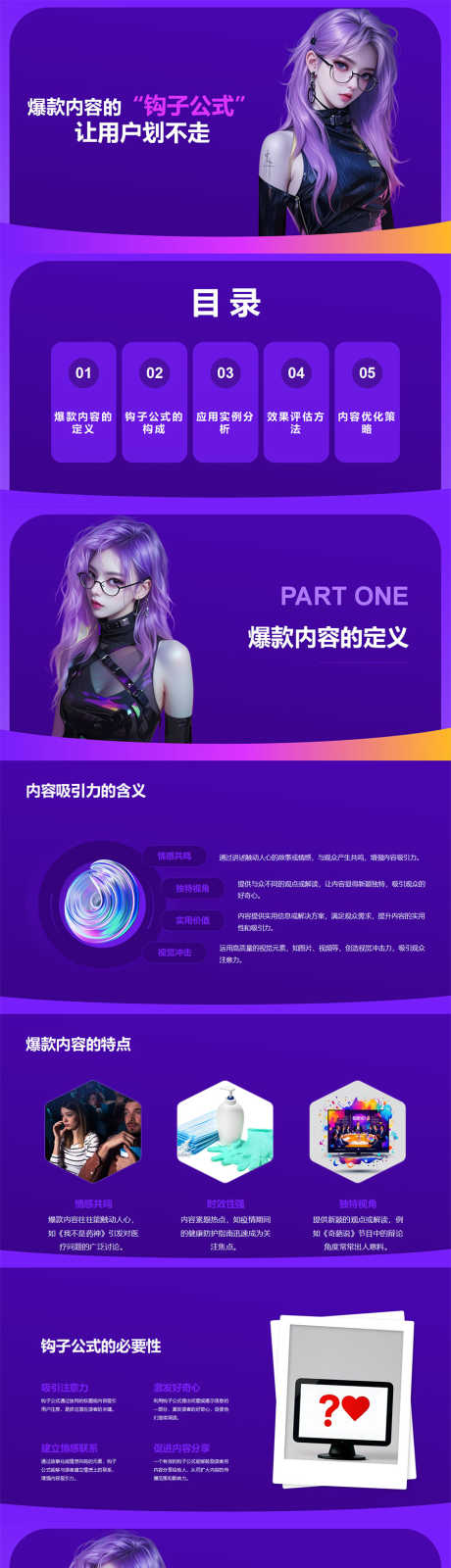 爆款内容的钩子公式新媒体运营PPT_源文件下载_PPT格式_889X12000像素-内容,爆款,策略-作品编号:2025051908418227-志设-zs9.com