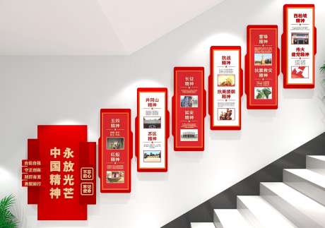 中国精神党建楼梯文化墙_源文件下载_CDR,AI格式_2844X2000像素-文化墙,楼梯文化,中国精神-作品编号:2025051908475231-志设-zs9.com