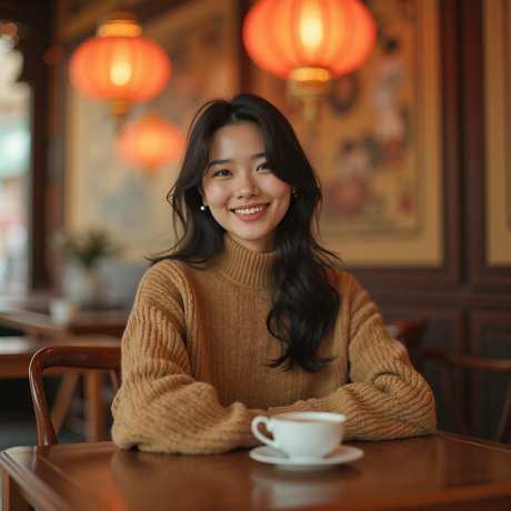 正在喝茶的女人_AI图片下载_euler采样_1024X1024像素-灯笼,茶馆,喝茶-作品编号:2025051821293434-志设-zs9.com