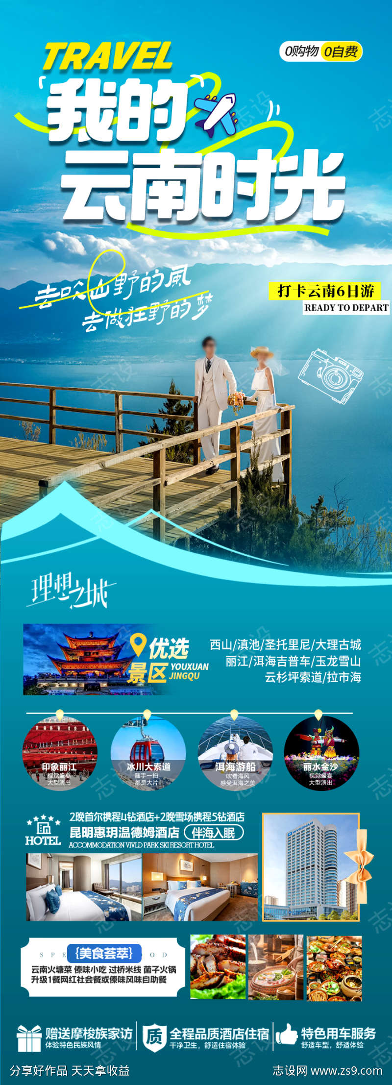 云南旅游海报昆明大理丽江西双版纳