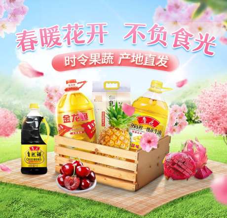 食品粮油春季海报_源文件下载_PSD格式_1125X1080像素-粮油,生鲜,春季-作品编号:2025052016495597-志设-zs9.com