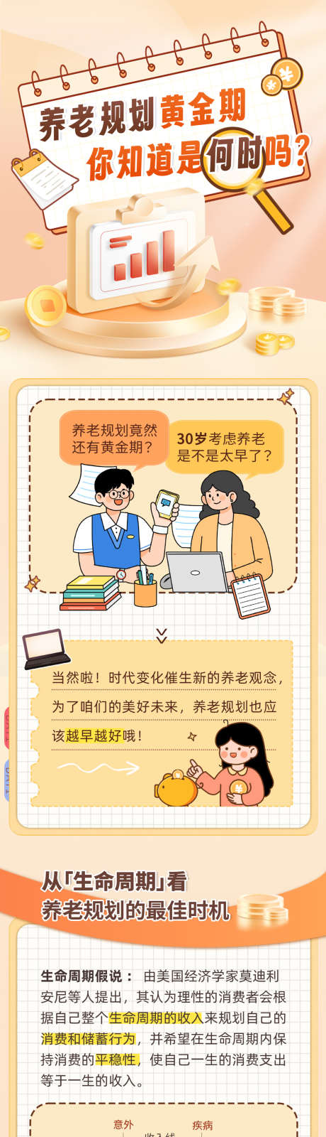 养老黄金期养老规划方案公众号长图推文_源文件下载_PSD格式_1200X11589像素-漫画风,扁平化,保险-作品编号:2025052014007925-素材库-www.sucai1.cn