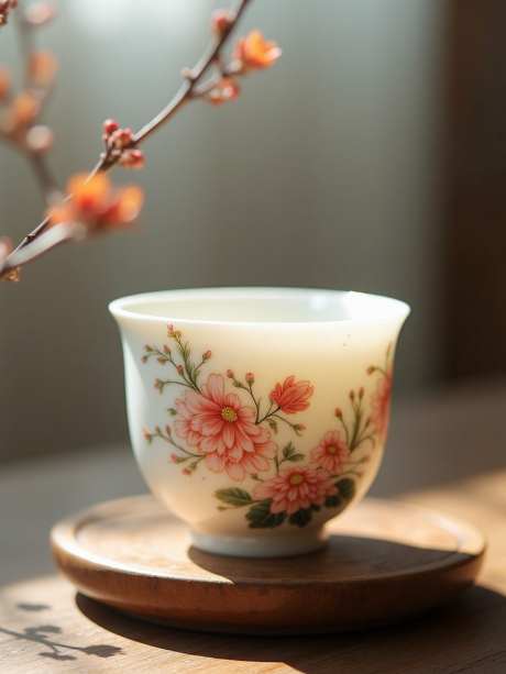 花卉图案杯子_AI图片下载_euler采样_960X1280像素-梅花,金菊花,花海-作品编号:2025052015492000-志设-zs9.com