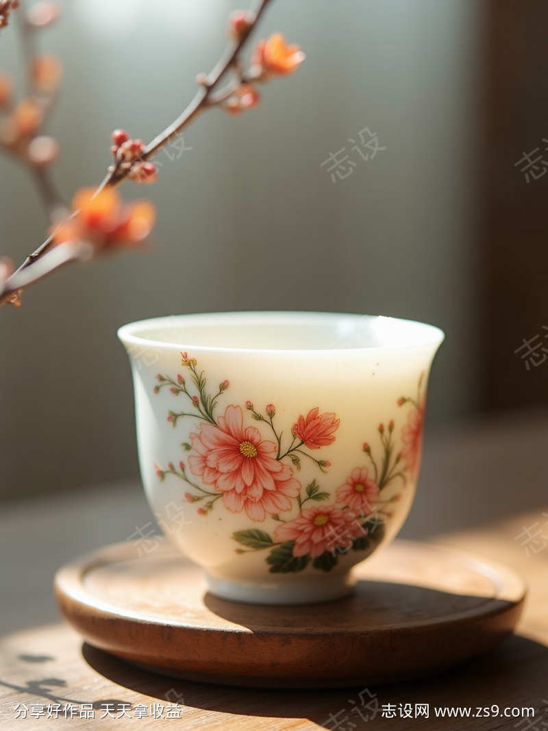 花卉图案杯子