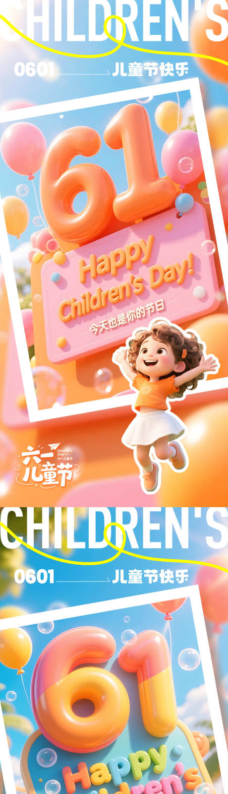61儿童节海报_源文件下载_PSD格式_1080X2400像素-气球数字,节日海报,儿童节-作品编号:2025052016248341-志设-zs9.com