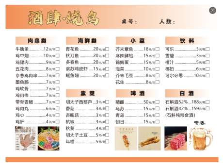 烧鸟烧烤炒菜菜单酒水_源文件下载_AI格式_881X658像素-价格表,点菜单,烧烤-作品编号:2025052113159904-志设-zs9.com