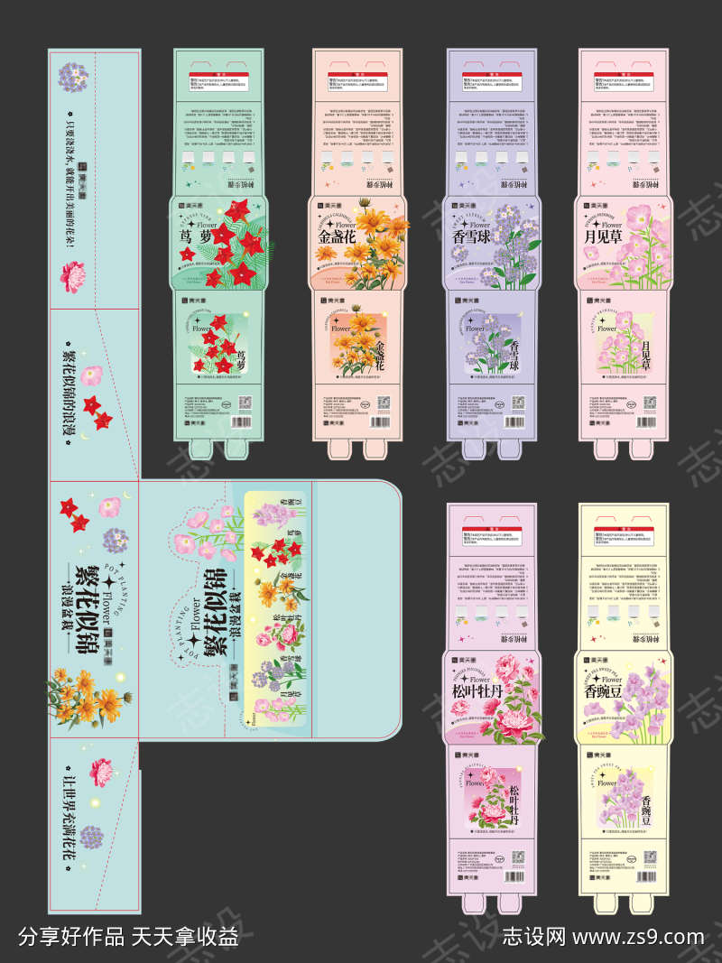 花花植物盆栽包装系列设计