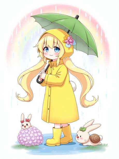 撑伞的女孩_AI图片下载_euler采样_960X1280像素-兔子,下雨,雨伞-作品编号:2025052315028984-志设-zs9.com