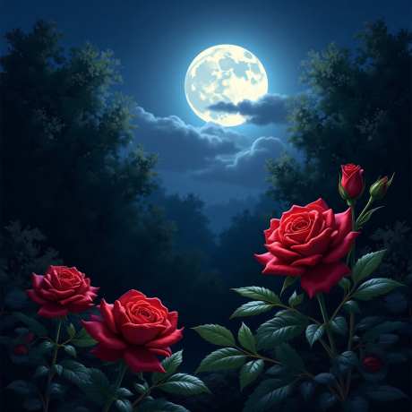 夜间月光花园