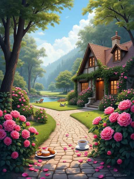 风景如画的小屋