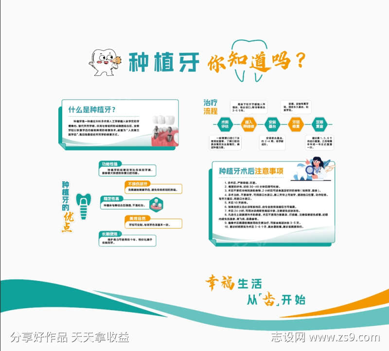 种植牙科普文化墙