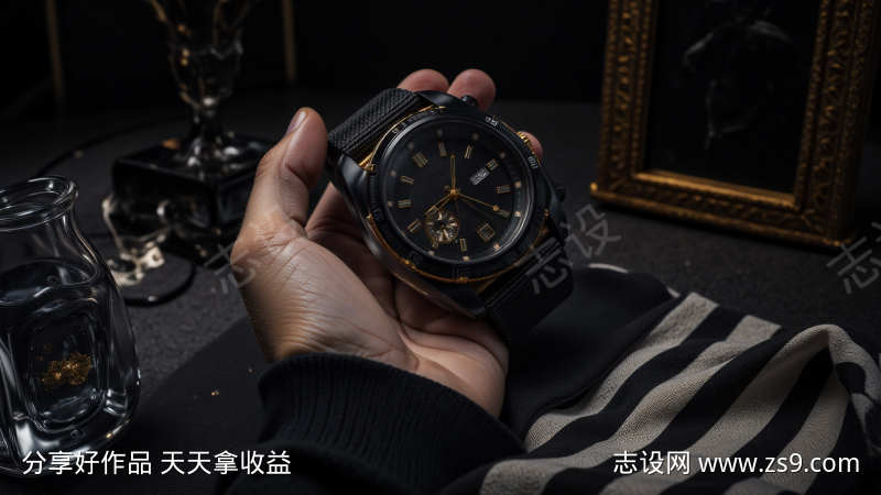 黑色手表特写