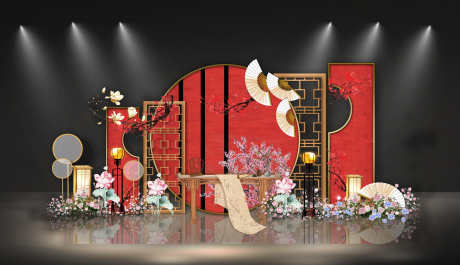 新中式订婚宴婚礼合影区拍照打卡美陈布置_源文件下载_PSD格式_3000X1725像素-KT板,布置,美陈-作品编号:2025052509369106-志设-zs9.com