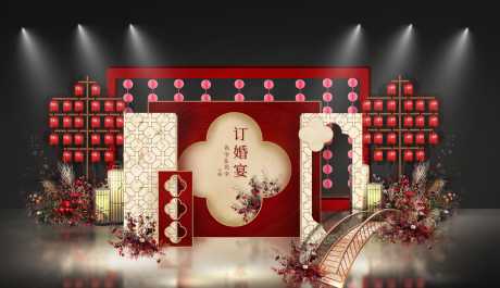新中式订婚宴婚礼合影区拍照打卡美陈布置_源文件下载_PSD格式_3000X1725像素-KT板,布置,美陈-作品编号:2025052509531427-志设-zs9.com