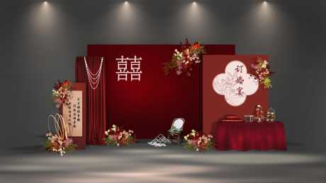 新中式订婚宴婚礼合影区拍照打卡美陈布置_源文件下载_PSD格式_3400X1913像素-KT板,布置,美陈-作品编号:2025052509484808-志设-zs9.com