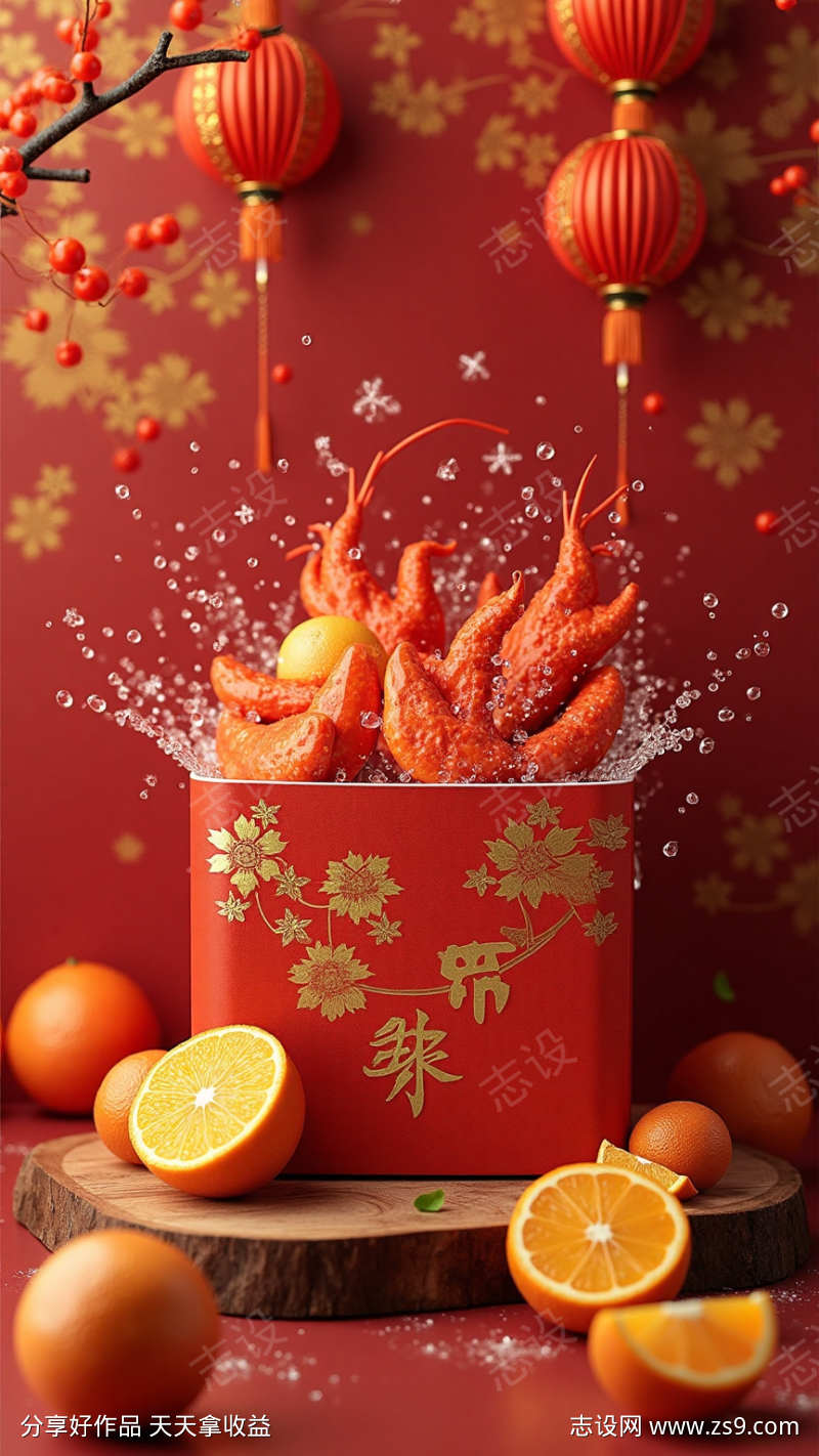生鲜食品节日营销背景图