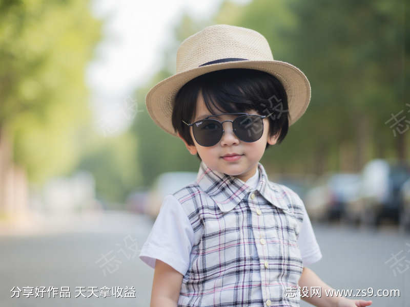 墨镜男孩照片