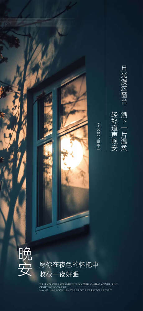 晚安月光树影夜景海报_源文件下载_PSD格式_2300X4978像素-夜景,氛围,树影-作品编号:2025052615354903-志设-zs9.com