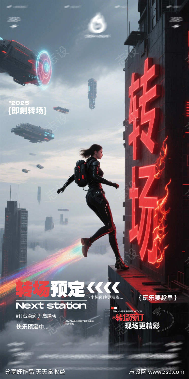 酒吧转场KTV海报电商