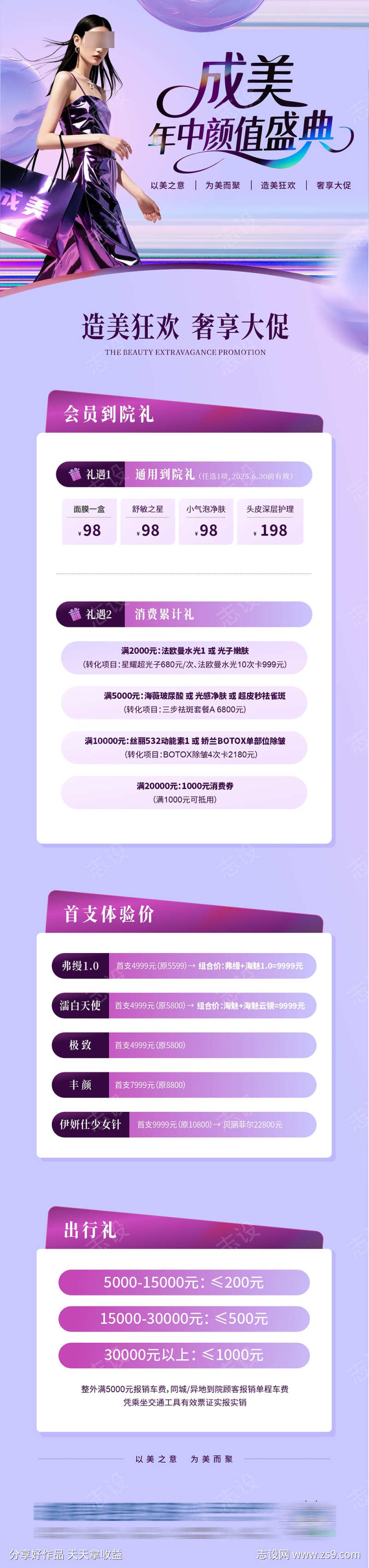 医美项目政策活动福利优惠价格套餐长图