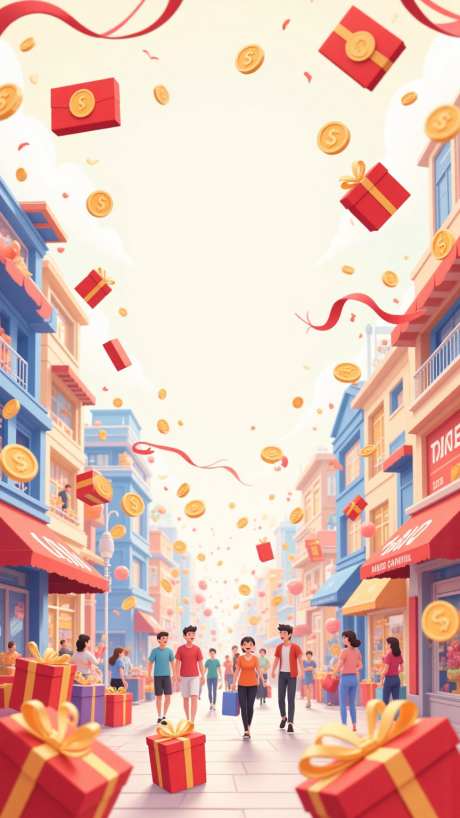 618电商插画素材_AI图片下载_euler采样_864X1536像素-金币,促销,礼盒-作品编号:2025052716439025-志设-zs9.com