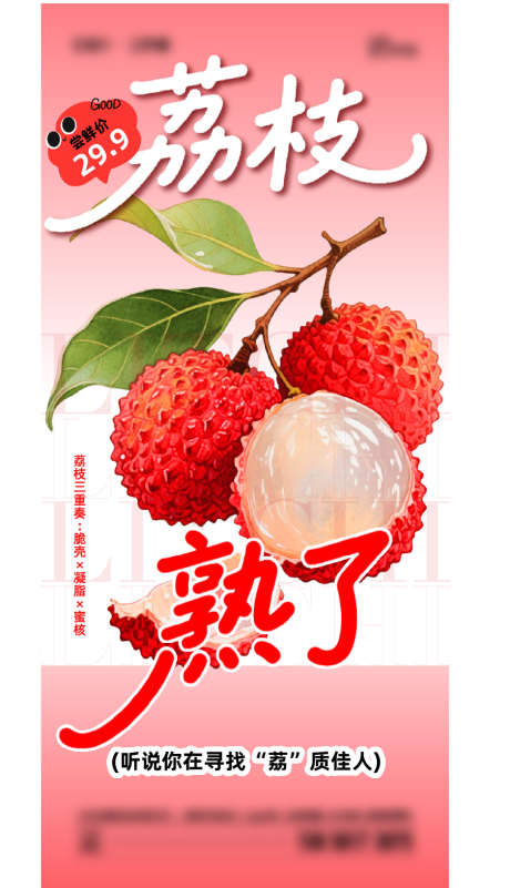 夏季荔枝成熟了海报_源文件下载_AI格式_938X1634像素-插画,成熟,荔枝-作品编号:2025052813082462-志设-zs9.com