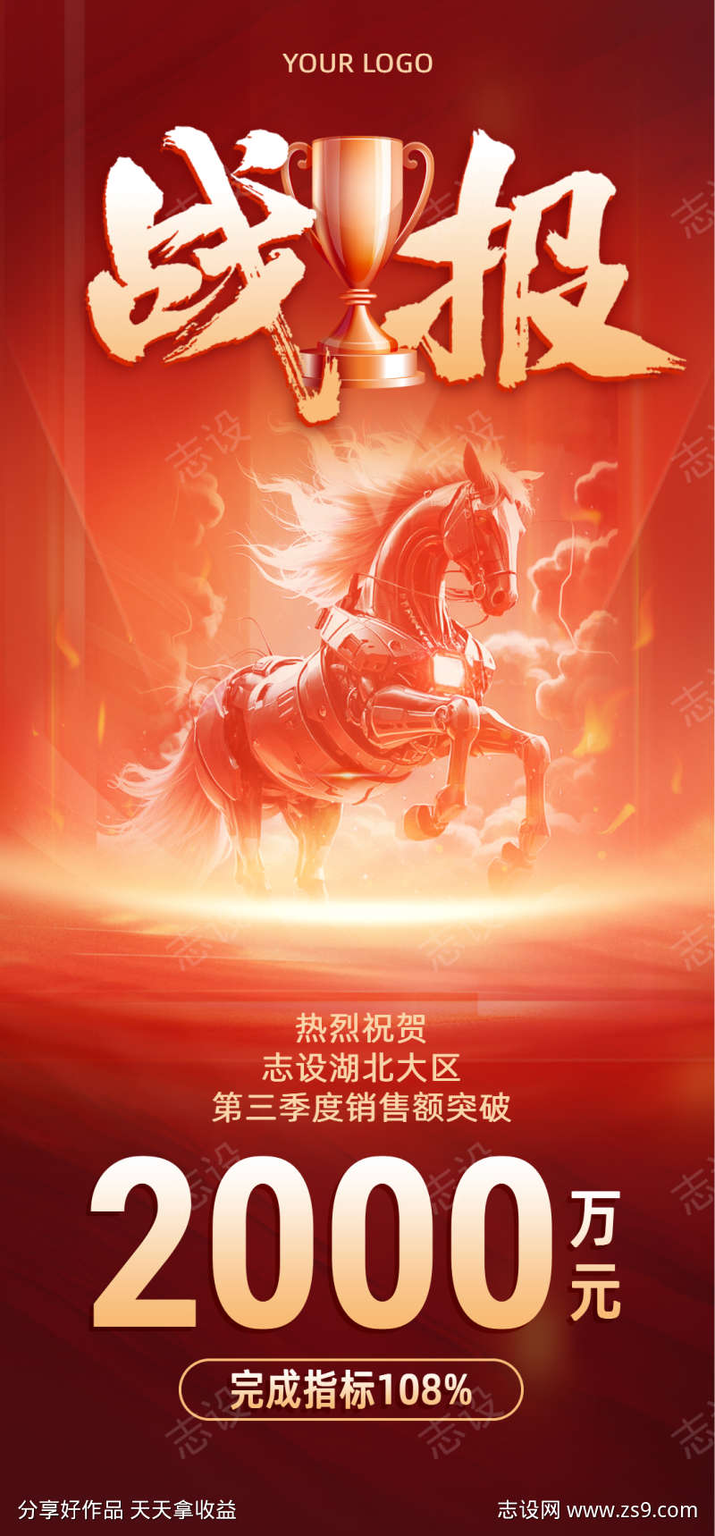 销售喜报海报