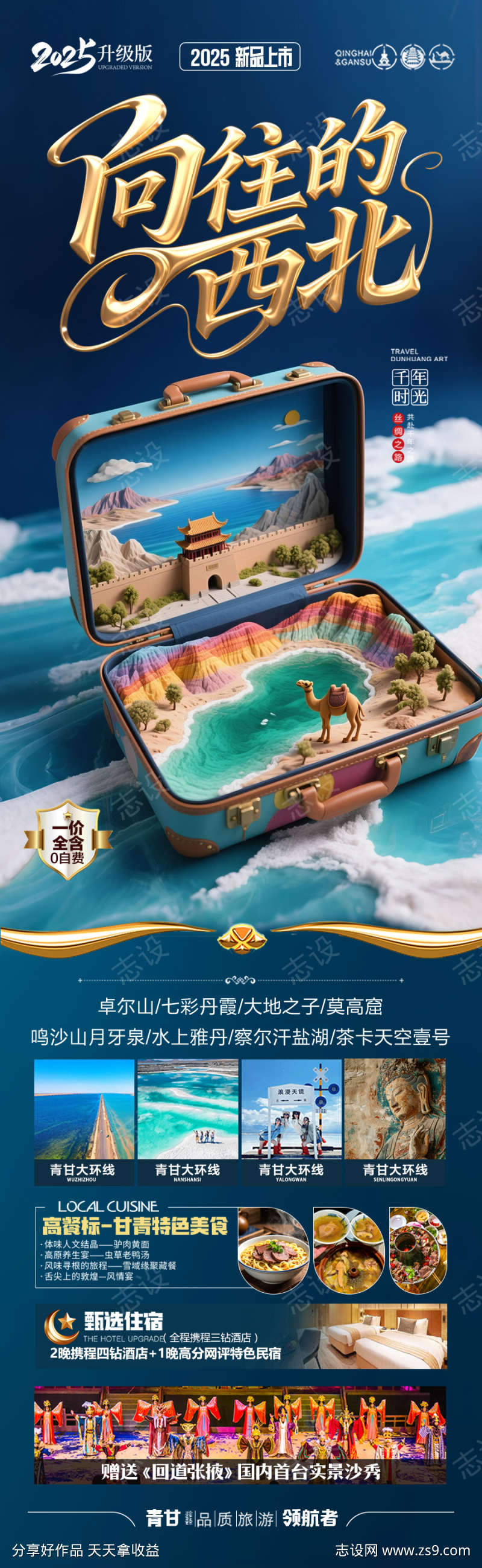 西北旅游海报青甘青海甘肃宁夏