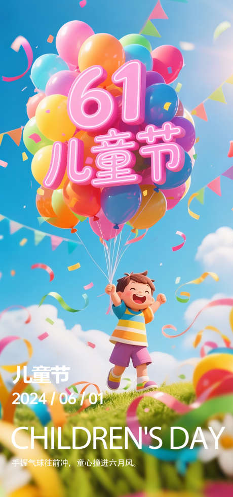 六一儿童节海报_源文件下载_PSD格式_1080X2304像素-童真,五彩,气球-作品编号:2025052910479415-志设-zs9.com