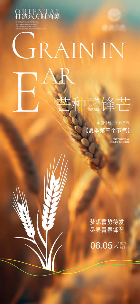 二十四节气芒种海报_源文件下载_PSD格式_1080X2340像素-橙色,黄色,宣传-作品编号:2025053010302797-志设-zs9.com