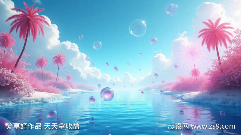 蒸汽波海滩