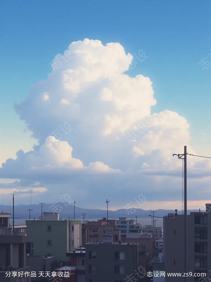 蓝天城市景观