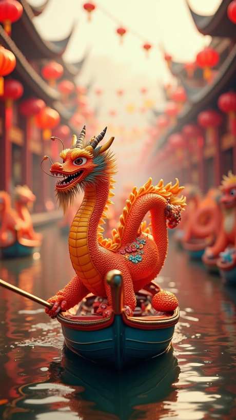 龙王赛龙舟_AI图片下载_euler采样_864X1536像素-喜气,国潮,赛龙舟-作品编号:2025060119089192-志设-zs9.com